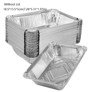Barquettes alimentaires jetables pleine grandeur en aluminium avec couvercle en plastique/papier imprimé pour plats à emporter - Product Image 5