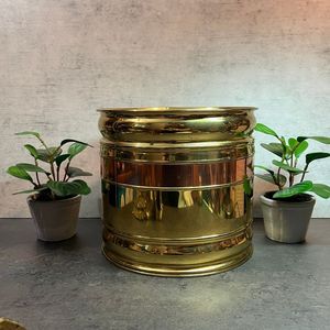 Jardinière en laiton finition laiton et table en laiton – Jardinière de designer pour balcon, pot de fleurs esthétique avec un look haut de gamme - Product Image 4