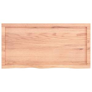 Mueble de Baño de Madera Maciza Marrón Claro, 39.4"x19.7"x(0.8"-1.6") con Encimera y Tratamiento de Luz - Product Image 4