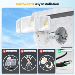 Lámparas de Seguridad para Exteriores de 75W, 7000LM de Brillo, con 3 Cabezales Ajustables, Control por Interruptor, IP65 Impermeable, 6500K, Montaje en Pared - Product Image 3