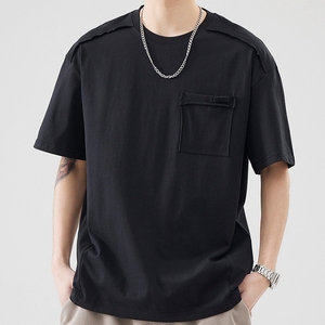 เสื้อยืดสไตล์ญี่ปุ่นสำหรับฤดูร้อน เสื้อยืดแขนสั้นดีไซน์หลวมๆ สำหรับผู้ชาย - Product Image 1