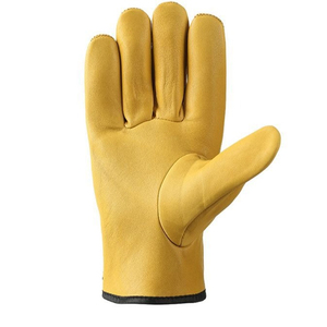Yellow Vintage Breathable Goat Leather Safety <b>Driving</b> <b>Gloves</b> for Four Seasons Work - Product Image 3