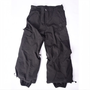 Pantalones de Esquí Impermeables para Hombre con Cierre de Cordón, Estilo Cargo, Color Negro, Ropa para la Nieve - Product Image 1