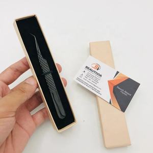 Pince à épiler professionnelle d'extension de cils en acier inoxydable à 45 angles de marque privée personnalisée vente en gros pince à cils durable - Product Image 1