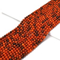 Perles rondes en turquoise orange naturelle, lisses et polies, pour la création de bijoux, vente en gros