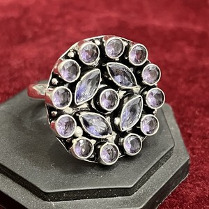 Bulk Price Men's Antique Silver Plated Brass Metal <b>Quartz</b> Garnet October Birthstone Eternity Band Classic <b>Ring</b> Wholesale Supply - Product Image 4