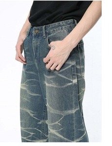 Pantalones vaqueros de mezclilla con bolsillo lateral para hombre, pantalones largos con cremallera para exteriores, pantalones informales de buena calidad y cómodos para hombre - Product Image 4