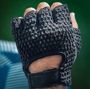 High Quality <b>Black</b> <b>Mesh</b> Half Finger Fitness <b>Gloves</b> Breathable Non Slip Lifting Training Gym Cycling Weight Lifting Bodybuilding - Product Image 2