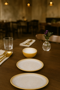 Exclucive Beige Speckled Stoneware Dinner <b>Plate</b> & Bowl Set Modern <b>Ceramic</b> Dinnerware Elegant Tableware for Home & Restaurant - Product Image 5