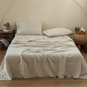 Juego de Ropa de Cama Vintage de Lino Europeo Puro con Fundas de Almohada, Juego de Sábanas Planas y Ajustables de Lujo para Hotel - Product Image 3