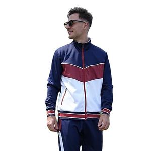 Ensemble de survêtement décontracté pour homme, 100% polyester, manches longues, survêtement décontracté, ensembles de survêtement, veste de survêtement unie à l'avant, sérigraphie - Product Image 3