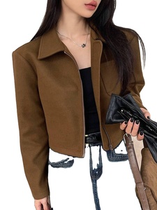 Chaqueta Bomber de Invierno para Mujer, Largo Regular, Color Sólido, Cierre de Cremallera, Logotipo Personalizado, Tela de Lona Frontal, 100% Poliéster - Product Image 3