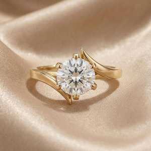 แหวนเพชรทรงกลม 1.00 กะรัต ดีไซน์ทันสมัย ตัวเรือนทองคำแท้ 14K ประดับเพชรแล็บโกรว์ เหมาะสำหรับงานแต่งงาน งานเลี้ยง และโอกาสพิเศษต่างๆ - Product Image 2