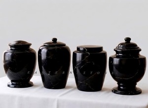 Large Marble Funeral Ash Cremation Urn with Matching Keepsake Urn for Adult Human Ashes <b>Memorial</b> Funeral Set Wholesale Natural - Product Image 2