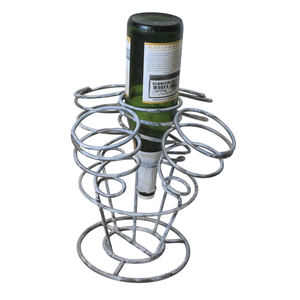 Royal Look Galvanized Metal Wine Rack With Handle 3 Bottle Capacity Home Dining Room Decor Furniture Wine Racks - Product Image 1