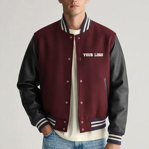 OEM/ODM Custom made Wool Body & Leather Sleeves <b>Crop</b> <b>Top</b> College Varsity Jacket <b>for</b> <b>Men</b> Comfortable Breathable Fabric Jacket - Product Image 4