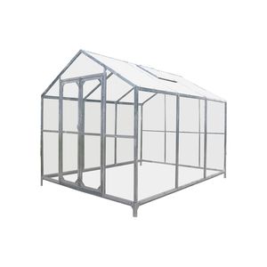 Serra Tradizionale 3x2,4m con Tetto in Policarbonato Trasparente a Doppia Parete e Telaio in Acciaio Zincato - Product Image 1
