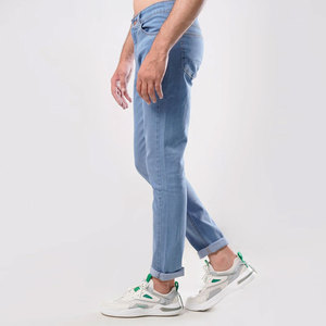 Jeans en denim décontractés pour hommes, coupe skinny, taille basse, couleur unie, extensibles, vente en gros OEM personnalisée - Product Image 1