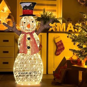 Decorazione Natalizia Illuminata a Forma di Pupazzo di Neve per Interni ed Esterni con 80 Luci LED Preinstallate per Decorazioni Festive - Product Image 3
