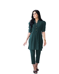 Indian Designer Viscose Slub Stylish Pattern Customizable Pent Rayon Kurti for Women Work Wear - Product Image 1