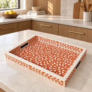 Bone Inlay Eco-Friendly Modern Durable Handmade Irregular Shape Polished Finish <b>Party</b> <b>Serving</b> <b>Tray</b> from india - Product Image 6
