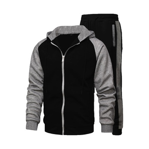 Ensemble de survêtement pour homme bicolore violet et jaune, coupe ajustée, décontracté, patchwork, tenue de jogging, vêtements de sport contrastés pour homme - Product Image 5