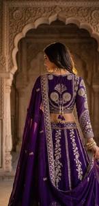 Divyam Creation – Robe de mariée traditionnelle indienne et pakistanaise pour femme, en tulle brodé et gaufré, séchage rapide, extensible, longueur ras du sol - Product Image 6