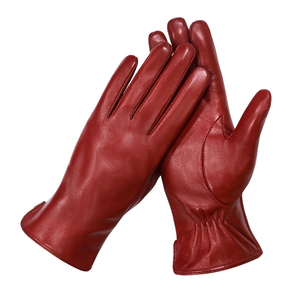 2026 <b>Men's</b> Winter PU Leather Plain Wrist-Length Warm Thermal Women Touchscreen Driving <b>Gloves</b> with Lining Soft <b>Sheepskin</b> Driving - Product Image 6