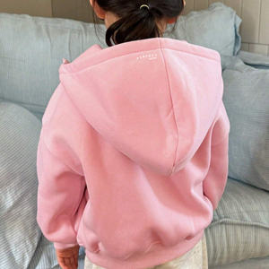 PERFECT INDUSTRY Sweat à capuche demi-zippé pour filles 100% Coton Épais Coupe Oversize Tenue Décontractée Couleur Rose Logo Personnalisé Séchage Rapide - Product Image 2