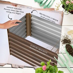 Galvanized PlanterRaised Garden Bed for Growing Vegetables and Flowers Durable Garden Building - Product Image 2