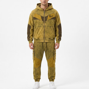 Conjunto Deportivo Premium con Lavado Ácido para Hombre, Chaqueta con Capucha y Cierre Completo y Pantalones Jogger a Juego, Corte Holgado, Estilo Urbano Moderno - Product Image 2