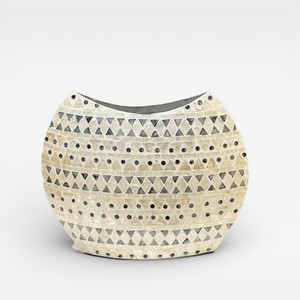 Handmade Eco Friendly Bamboo Wooden Mother Pearl Contemporary Tabletop Vase <b>Decorative</b> Flower Holder for Living <b>Space</b> Cheap - Product Image 1