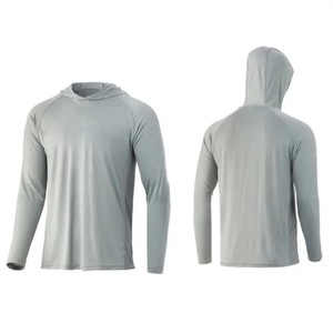 Men's Orange Hooded Long Sleeve Moisture Wicking <b>Polyester</b> <b>Shirt</b> Summer Regular Fit Solid Color Pullover Top - Product Image 3