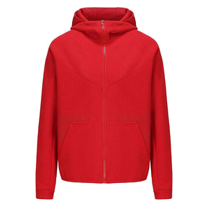 Deep Split <b>Pouch</b> Detail Zipper Hoodie <b>Men</b> Storage Heavy Fleece Sportswear Heavy Weight Warm Layer - Product Image 5