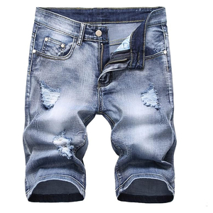 Pantalones Cortos de Mezclilla con Lavado Ácido para Hombre y Mujer, Ajuste Holgado, Estilo Urbano, Logotipo Personalizado, Verano, Casual, Tejido, Cintura Media, Transpirables, Venta al por Mayor - Product Image 1