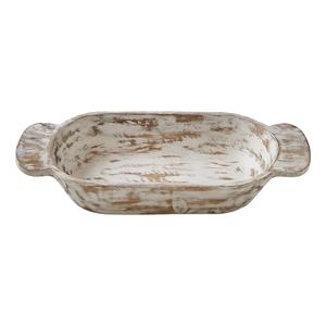 Bol en bois rustique avec finition patinée parfait pour servir des salades de fruits et la décoration intérieure Bol unique pour la cuisine et la salle à manger - Product Image 1