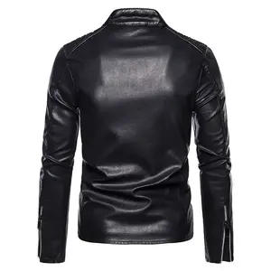 Veste d'hiver pour homme la plus vendue, en cuir véritable avec col montant et fermeture éclair, veste en cuir de marque pour garçons - Product Image 3