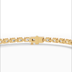 สร้อยข้อมือเพชรทรงกลม 14K ทองคำ ประดับเพชรเลี้ยงในห้องปฏิบัติการ |   การติดตั้งแบบสี่ขาเรียงต่อกัน |   สร้อยข้อมือหรูหราเหนือกาลเวลาสำหรับผู้หญิง ของขวัญ - Product Image 6