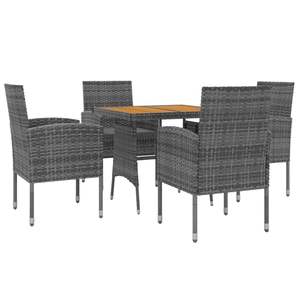 Conjunto de Comedor para Exteriores de Durabilidad Media en Ratán PE Gris, Muebles de Patio - Product Image 3
