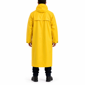 Factory Price Men <b>Raincoat</b> Long Waterproof Outdoor <b>Hooded</b> Rain Jacket Wholesale Heavy Duty Rain Coat - Product Image 3