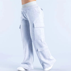 Pantalon de jogging pour femme, couleur personnalisée, très demandé, en molleton bouclette 100% coton, séchage rapide, écologique, coupe ample à jambe large, taille haute - Product Image 1