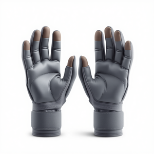 Professional Grey Field Hockey <b>Gloves</b> Plain <b>Fingerless</b> Sports <b>Gloves</b> Protective Hand wear For Players Training And Matches - Product Image 1