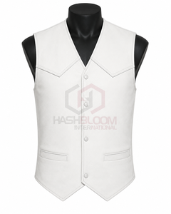 Nuevo Modelo 2025 Chaleco de Mezclilla Negra con Cuello en V y Estampado Vintage para Hombre, de Alta Gama, con Detalles en Cuero Vacuno, Ecológico, para Otoño - Product Image 1