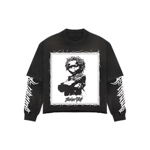 เสื้อยืดแขนยาวแบบยูนิเซ็กซ์ รุ่นปี 2026 แบบสั่งทำพิเศษ ลายปะแบบดิสเทรส ซันเฟด สองชั้น ผ้าคอตตอน 100% หนักแน่น ซักแบบแอซิดวอช - Product Image 2