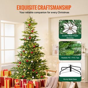 7.5ft Christmas Tree 700 Warm White LED <b>Lights</b> 1319 <b>Branch</b> Tips Full Holiday Decor Artificial Xmas Tree Prelit Prelit Artificial - Product Image 6