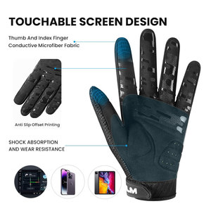 Dernier design de gants de ski et de moto en cuir pour hommes, gants de course à doigts entiers, imperméables, légers, unisexes - Product Image 2