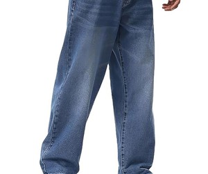 Vente en gros de jeans pour hommes personnalisés vintage de haute qualité, jeans amples pour hommes, jeans droits, jeans baggy, jeans à jambes larges pour hommes - Product Image 2