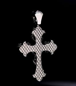 Colgante de Cruz de Moissanita Helada de Acero Inoxidable Personalizado, Chapado en Rodio, Collar Unisex con Dije, Joyería Religiosa Hindú de Hip Hop - Product Image 2