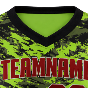 Camiseta de Softbol sin Mangas con Sublimación Total, Diseño de Salpicaduras en Verde Neón y Negro, Uniforme Personalizado para Equipo con Número en la Espalda - Product Image 2