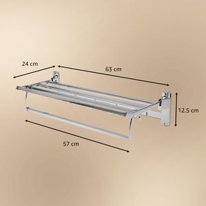 Shiny Mirror Polished Stainless Steel Folding Towel Rack Wall Mounted Universal Fit for Home and <b>Bathroom</b> <b>Accessories</b> Available - Product Image 2